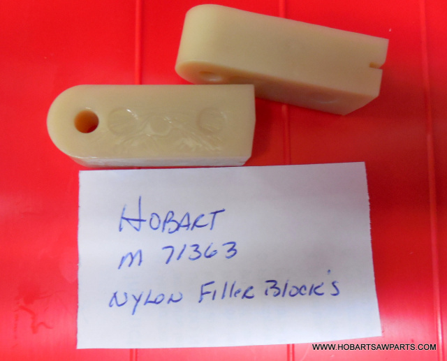 2 Nylon Filler Blocks for Hobart 5212, 5214, 5216, 5514 & 5614 Saws